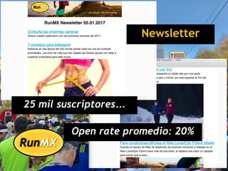 Newsletter
25 mil suscriptores…
Open rate promedio: 20%
 