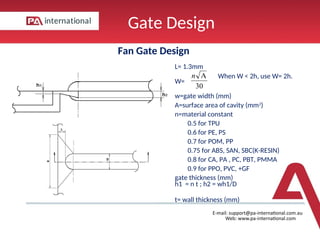 Fan Gate Measure Runner & gate Design Guide.pptsssssssssssssssss | PPT