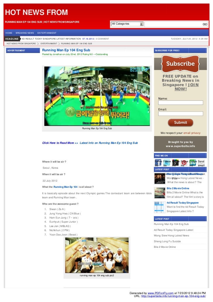 Running Man Ep 104 Eng Sub