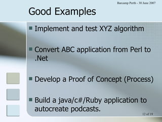 Running Successful University Industry Projects Barcamp 07 | PPT