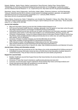 Roberts, Matthew, Marlon Perera, Nathan Lawrentschuk, Diana Romanic, Nathan Papa, Damien Bolton.
“Globalization of continu...