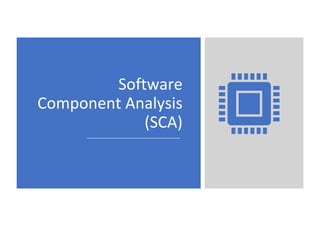 Software
Component Analysis
(SCA)
 