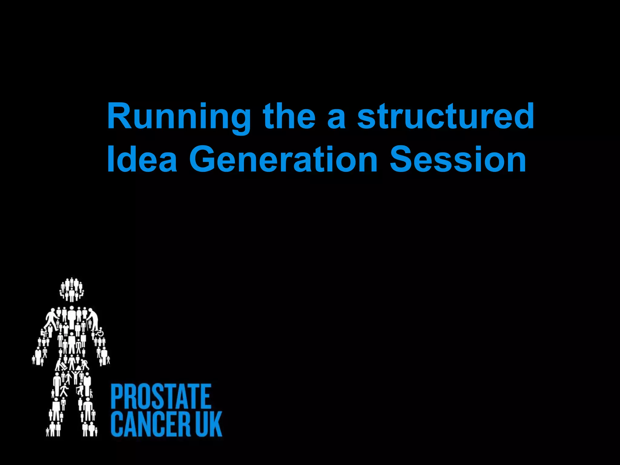 Running the a structured
Idea Generation Session
 