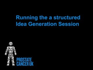 Running the a structured
Idea Generation Session
 