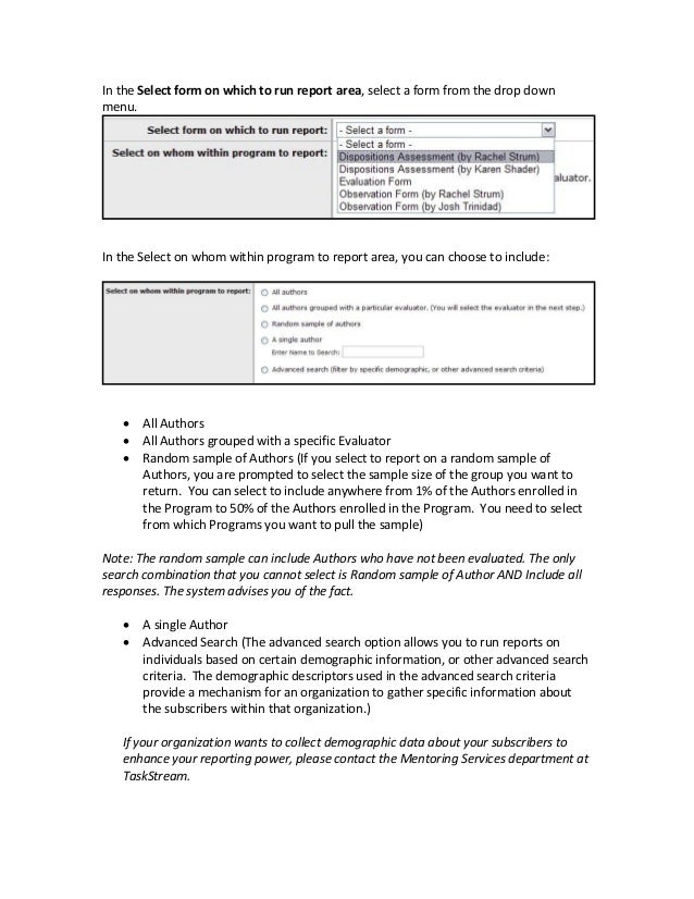 running an evaluation form responses report tree evaluation form