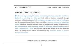 18
Source: https://automattic.com/creed/
 