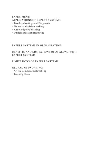 Running Head ARTIFICIAL INTELLIGENCE AND EXPERT SYSTEMSArtifici.docx