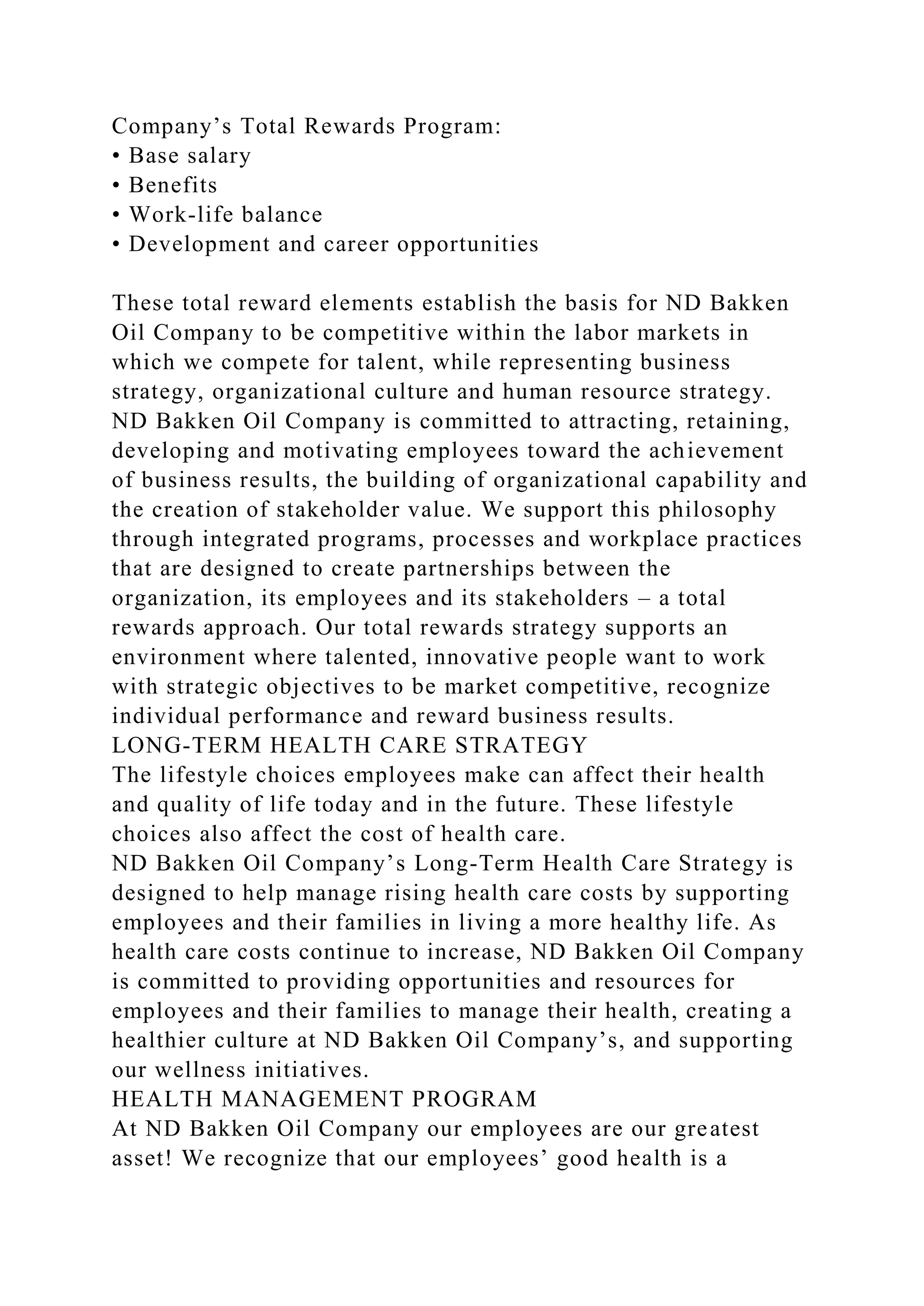 Running head BENEFIT PLAN 19BENEFIT PLAN FOR ND BAKKEN OI.docx