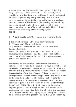 Fall Risk Hourly Rounding Running head CRITIQUE QUANTITATIVE, QUALITATIVE, OR MIXED METHODS.docx