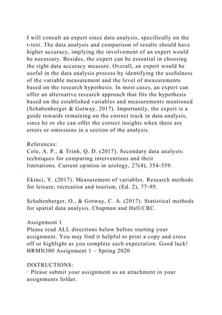 Running head DATA ANALYSIS PLAN 1DATA ANALYSIS PLAN.docx