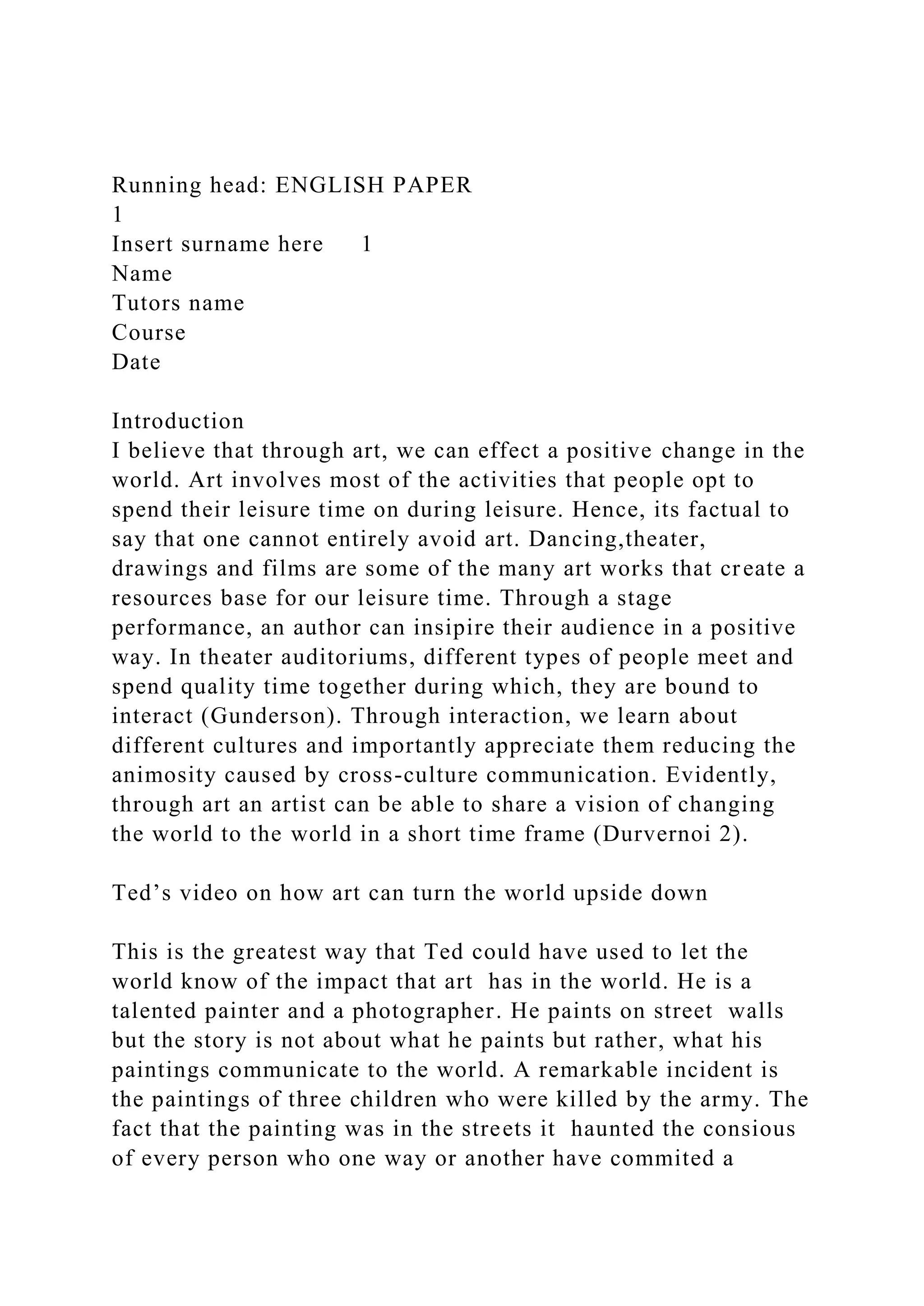 Running Head English Paper Docx Running Head English Paper Docx