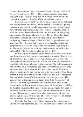 Running Head MAJOR CONCERNS OF CLIMATE CHANGE IN CHINA 1MAJO.docx
