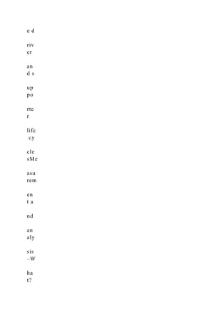 e d
riv
er
an
d s
up
po
rte
r
life
cy
cle
sMe
asu
rem
en
t a
nd
an
aly
sis
–W
ha
t?
 