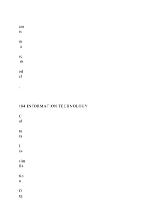 am
is
m
a
rc
m
od
el
.
184 INFORMATION TECHNOLOGY
C
ul
tu
ra
l
as
sim
ila
tio
n
O
rg
 