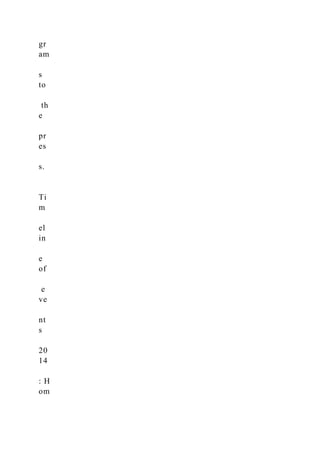 gr
am
s
to
th
e
pr
es
s.
Ti
m
el
in
e
of
e
ve
nt
s
20
14
: H
om
 