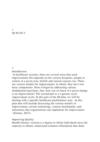 Running head QUALITY IMPROVEMENT .docx