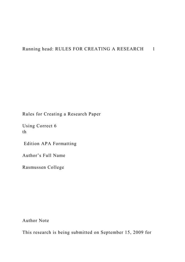 Running head RULES FOR CREATING A RESEARCH 1 .docx