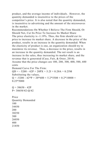 Running Head Week 3 – Assignment 1 Demand Estimation .docx