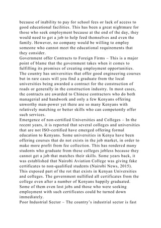 Running Head YOUTH UNEMPLOYMENT IN KENYA .docx