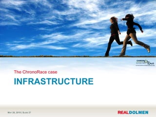 What’s in the cloud?<br />Infrastructure<br />The ChronoRace case<br />