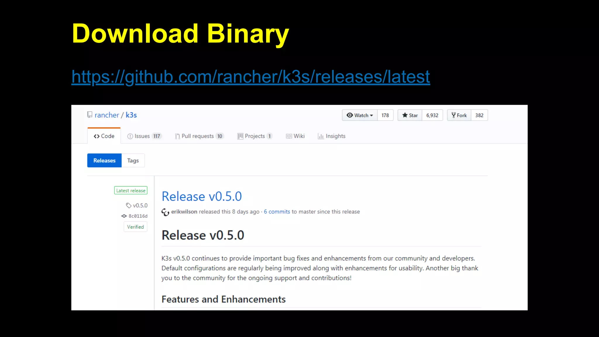 2019/5/16 Running k3s on Raspberry Pi
127.0.0.1:5500/#1 15/32
Download Binary
https://github.com/rancher/k3s/releases/latest
 