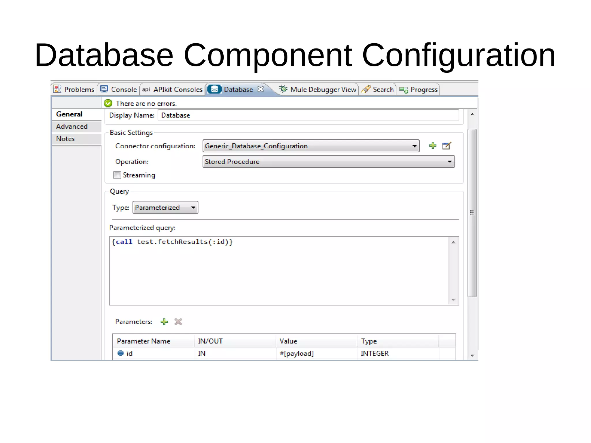 Database Component Configuration 