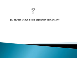So, how can we run a Mule application from Java ????
 