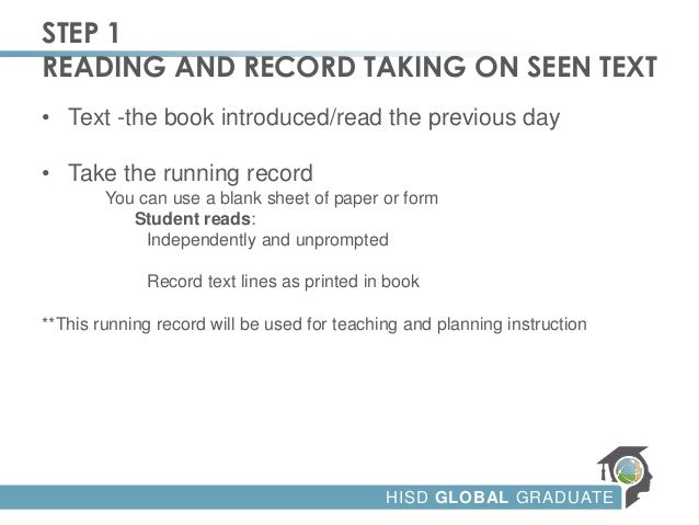 running records blank running record form