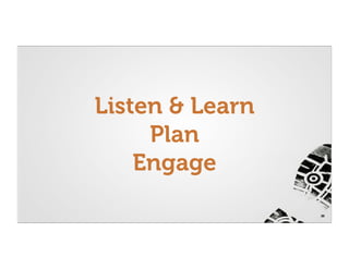 Listen & Learn
     Plan
    Engage
                 38
 