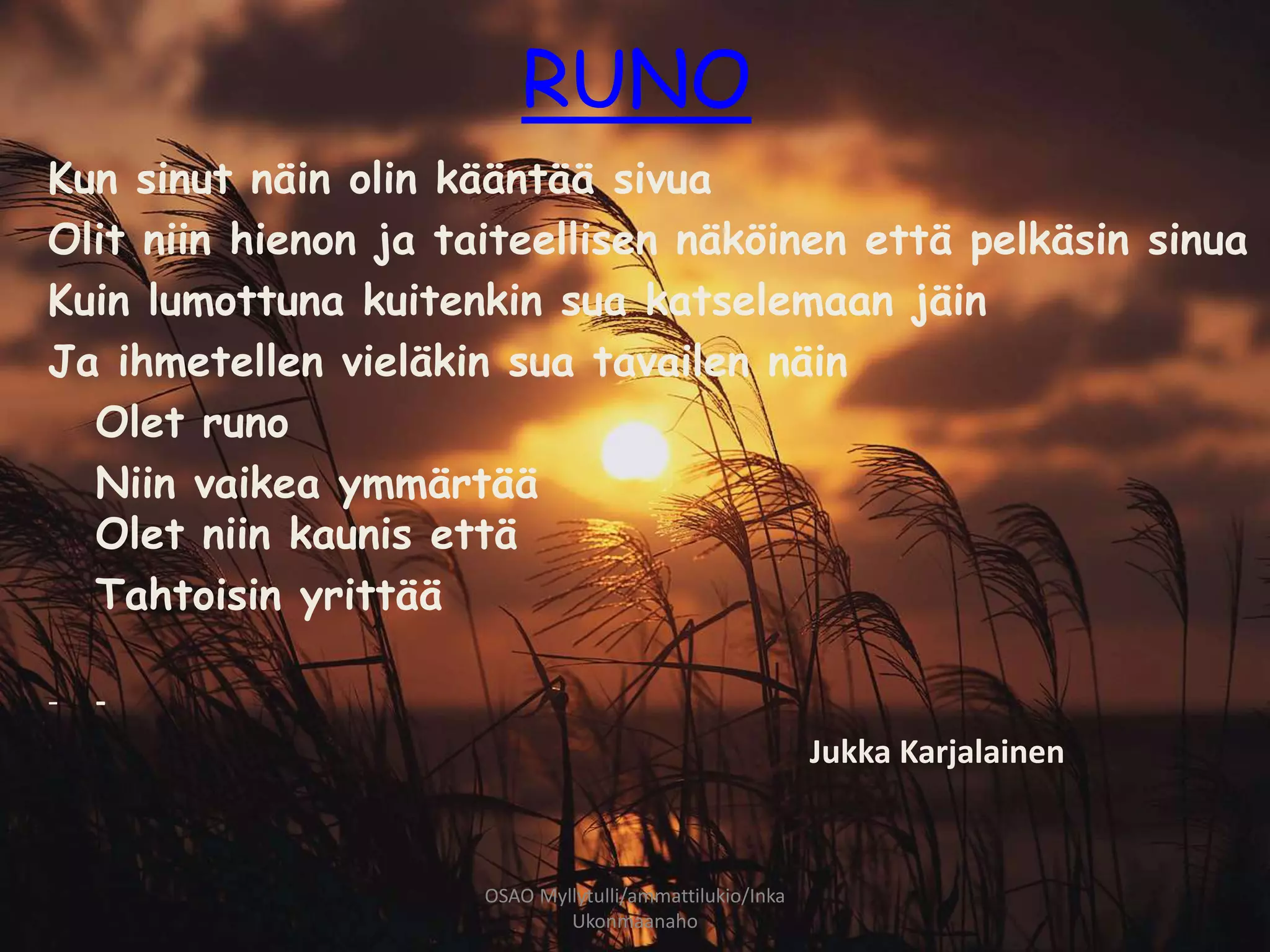 Runon solmujen avaamisen avuksi | PPTX