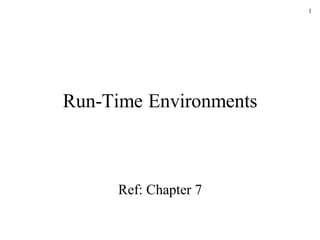 Runtime environment consideration in Compiler | PDF