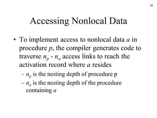 Runtime environment consideration in Compiler | PDF
