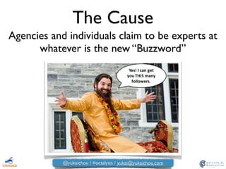 Agencies and individuals claim to be experts at
whatever is the new “Buzzword”
The Cause
@yukaichou / #octalysis / yukai@yukaichou.com
 