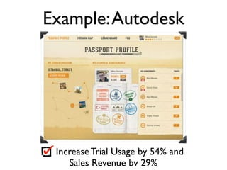 Example:Autodesk
Increase Trial Usage by 54% and  
Sales Revenue by 29%
 