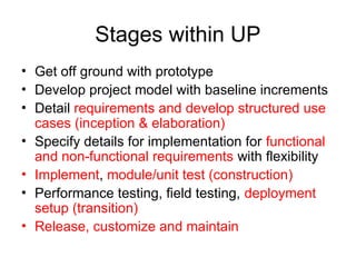 Sw Development Unified Process Unified Software Development Process (UP) | PPT