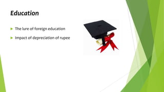 Education


The lure of foreign education



Impact of depreciation of rupee

 