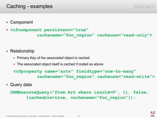 ColdFusion ORM - Advanced : Adobe Max 2009 | PPTX