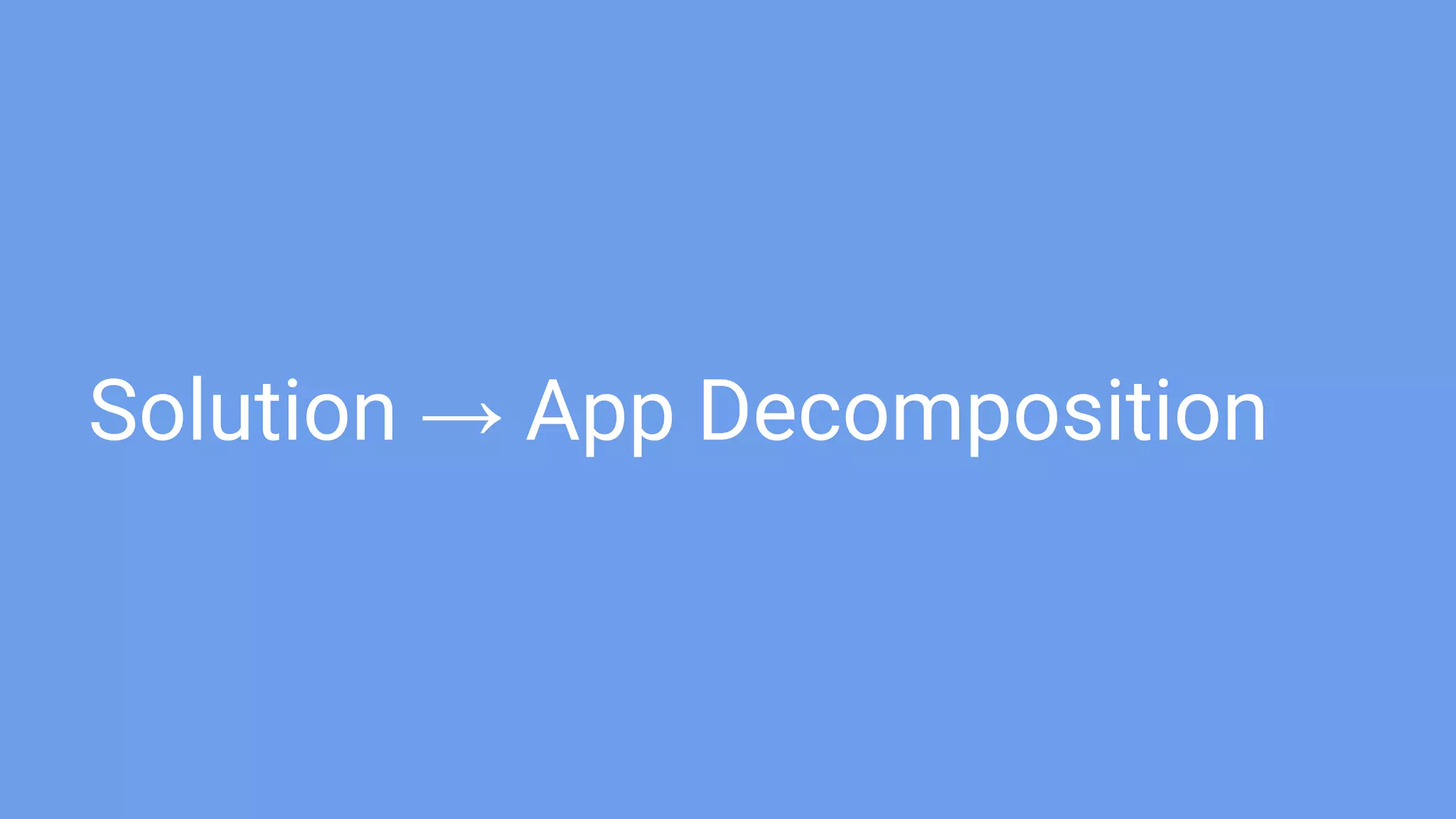 Solution → App Decomposition
 
