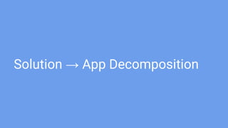 Solution → App Decomposition
 
