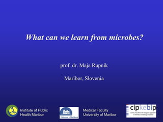 What can we learn from microbes?


                      prof. dr. Maja Rupnik

                       Maribor, Slovenia




Institute of Public             Medical Faculty
Health Maribor                  University of Maribor
 