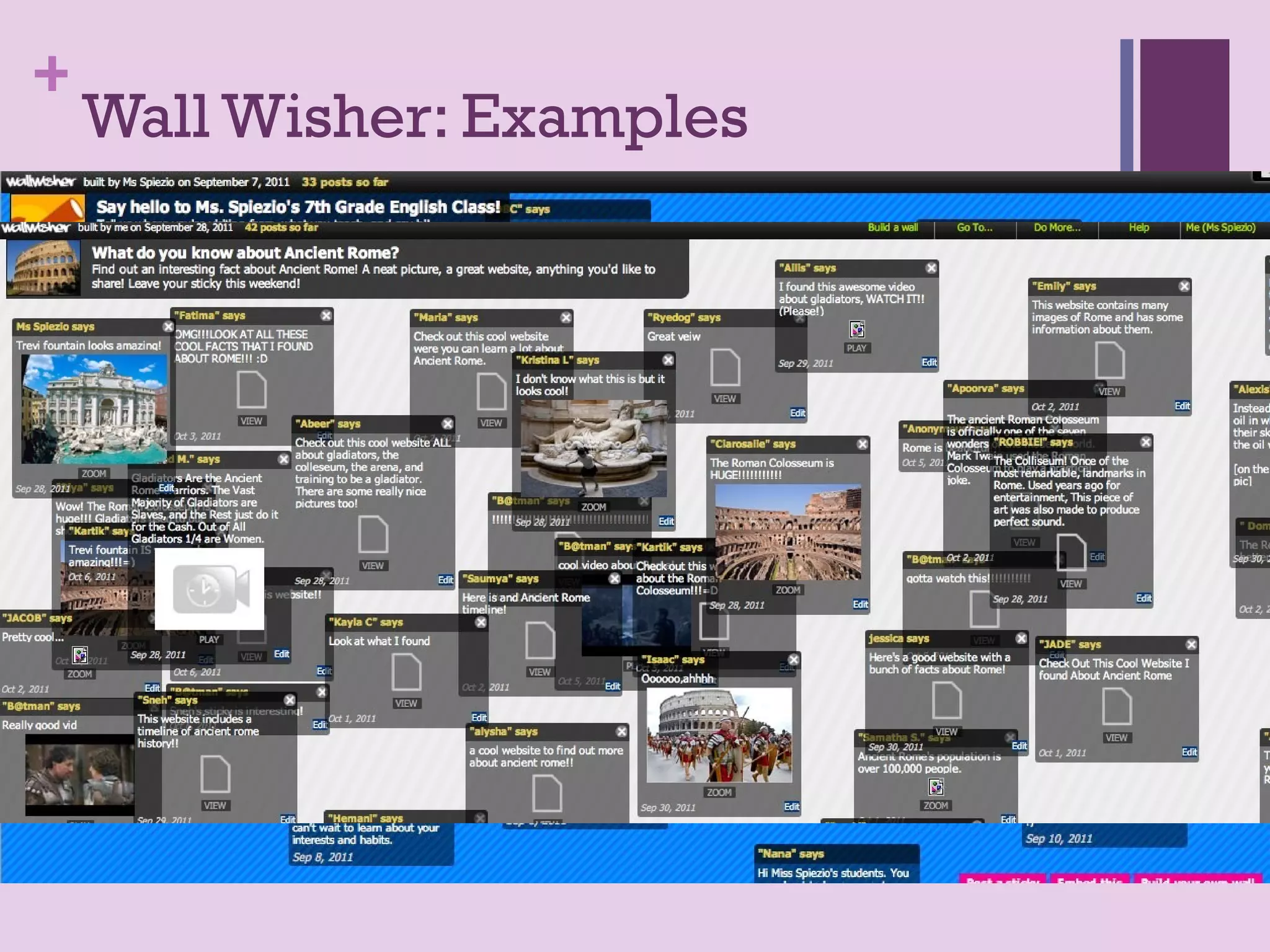 +
    Wall Wisher: Examples
 