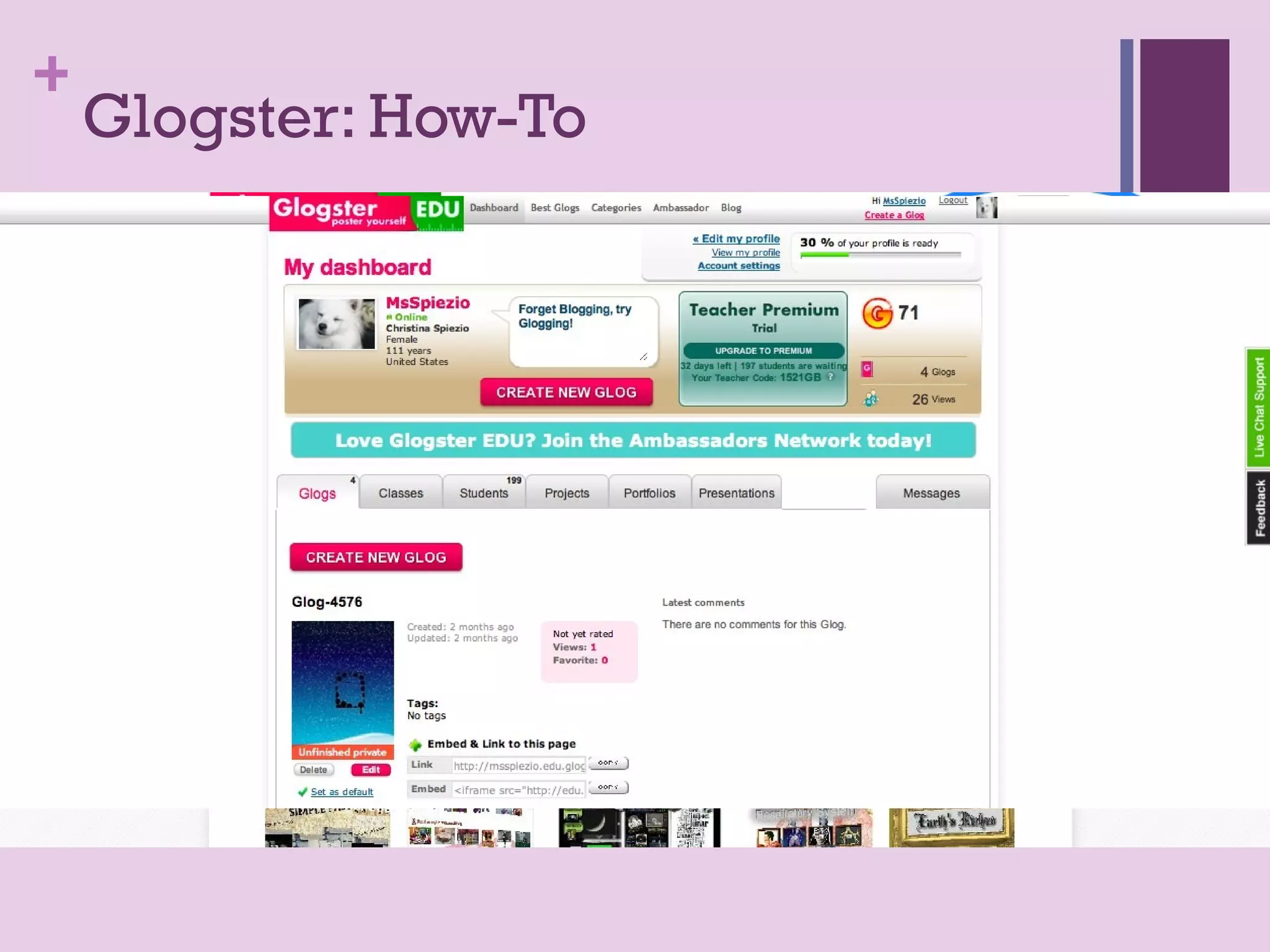 +
    Glogster: How-To
 
