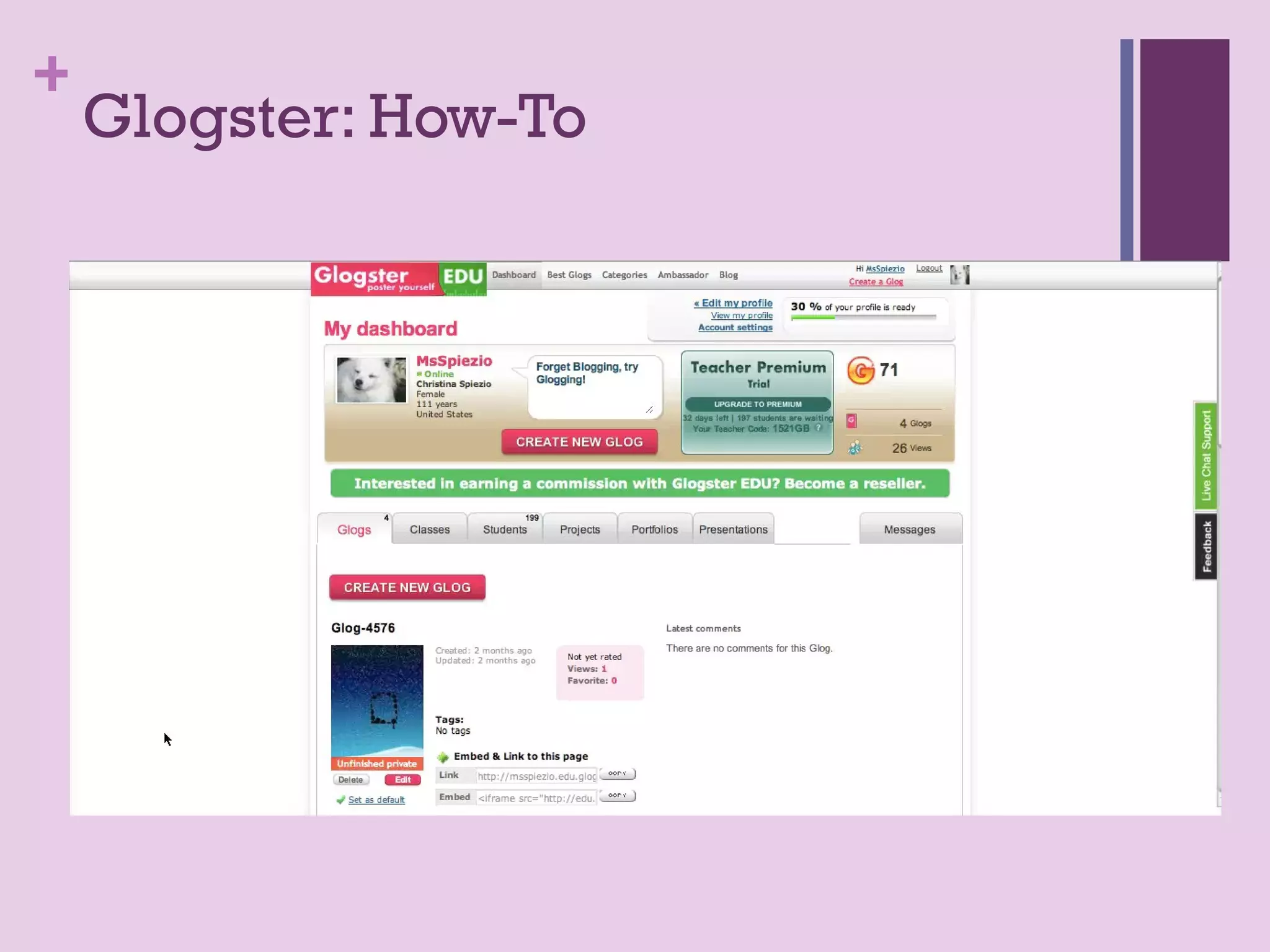 +
    Glogster: How-To
 