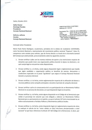 Ruptura al CNE, octubre 2013