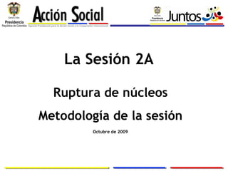 La Sesión 2A Ruptura de núcleos Metodología de la sesión Octubre de 2009 