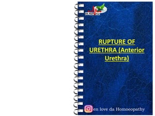 en love da Homoeopathy
RUPTURE OF
URETHRA (Anterior
Urethra)
 