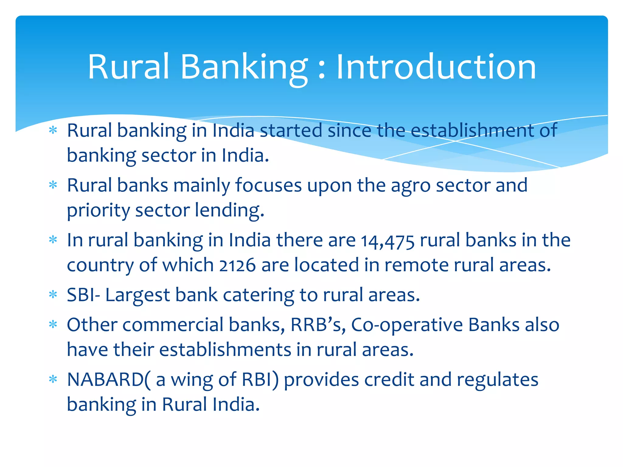 banking in rural india : initiatives taken by sbi | PPTX