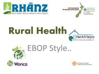 Rural Health
EBOP Style..
 