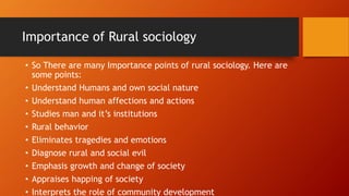 Rural sociology | PDF