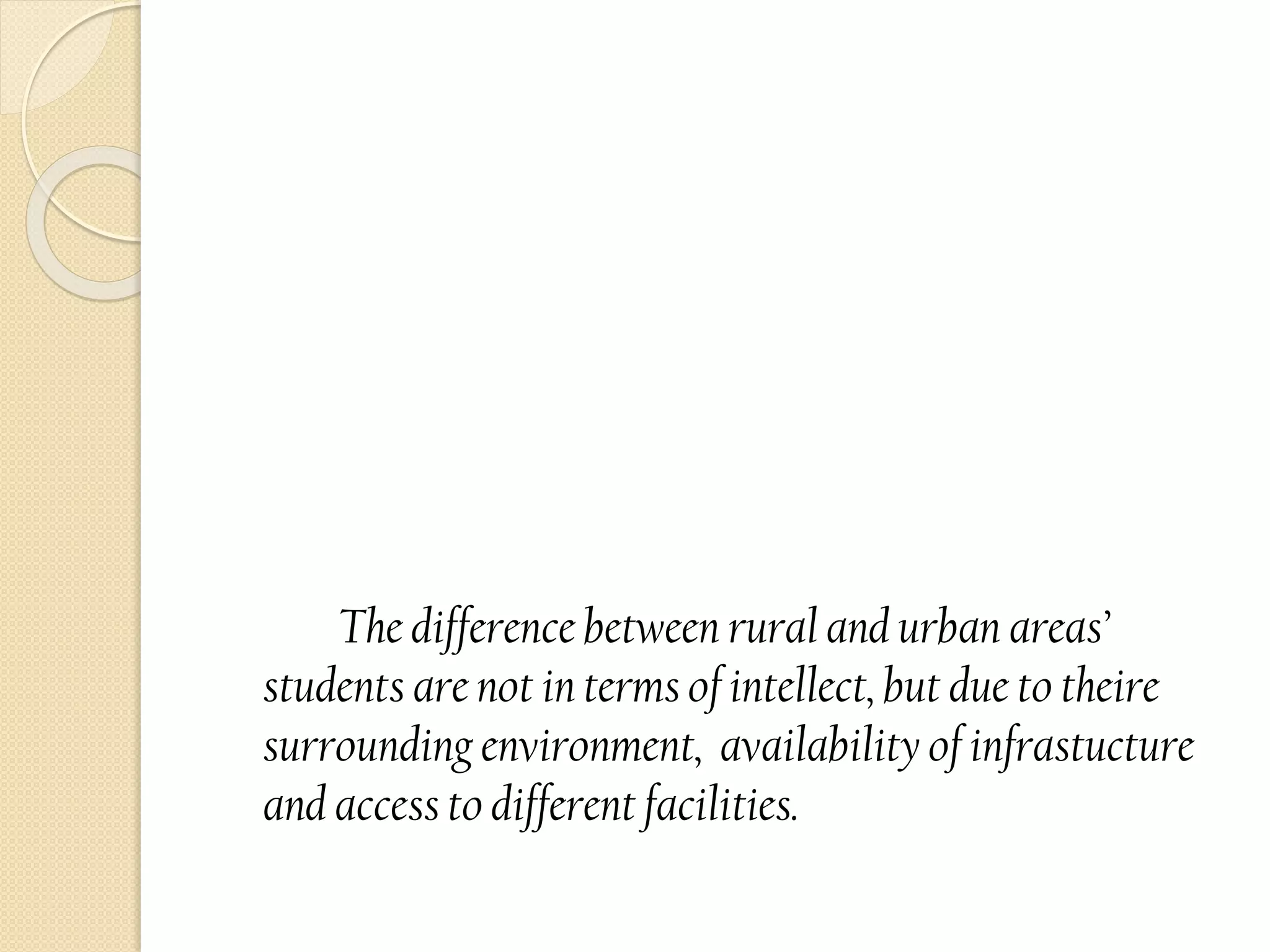 Rural Urban Inequality in School Education in India | PDF